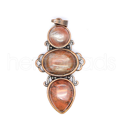 Retro Cherry Quartz Glass Pendants PW-WG7292F-04-1