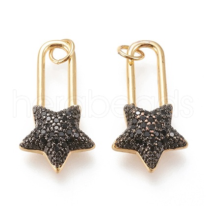 Brass Micro Pave Cubic Zirconia Pendants ZIRC-I045-07B-1
