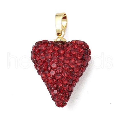 Brass Rhinestone Pendants KK-K293-48B-G-1