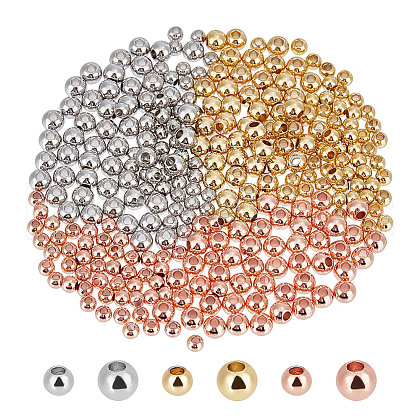 GOMAKERER 300Pcs 6 Styles Brass Spacer Beads KK-GO0001-39-1
