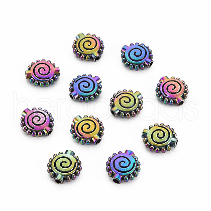 Rack Plating Rainbow Color Alloy Beads PALLOY-S180-370-1