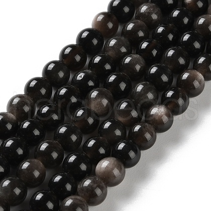 Natural Silver Obsidian Beads Strands G-S150-20A-6mm-1