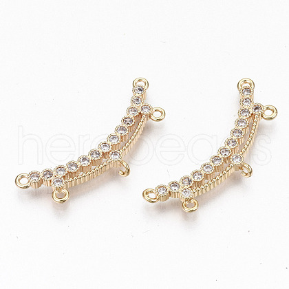 Brass Micro Pave Clear Cubic Zirconia Chandelier Component Links KK-N231-232-NF-1