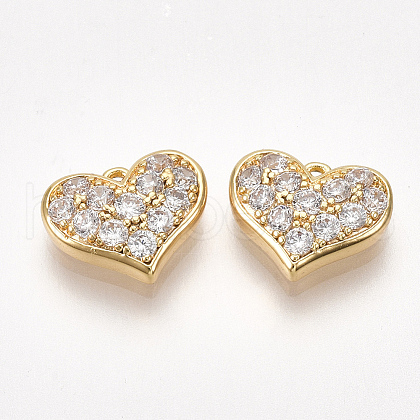 Valentine's Day Brass Cubic Zirconia Charms KK-S350-375A-1