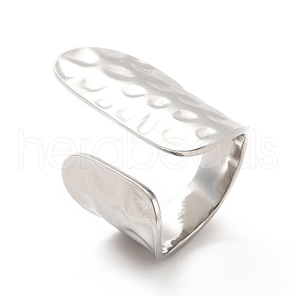 Non-Tarnish 304 Stainless Steel Wide Flat Open Cuff Ring for Women X-RJEW-F131-16P-1