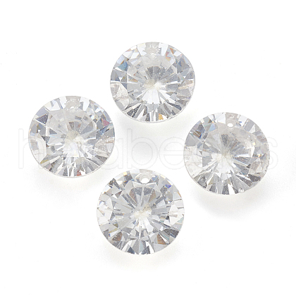 Cubic Zirconia Pointed Back Pendants ZIRC-N037-10mm-01-1