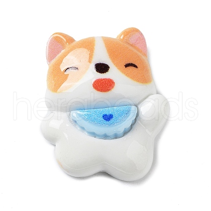 Opaque Cute Dog Resin Cabochons RESI-H152-02D-1