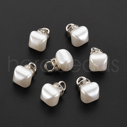 ABS Plastic Imitation Pearl Charms KK-N242-017-1