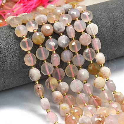 Natural Cherry Blossom Agate Beads Strands G-C116-A148-01-1