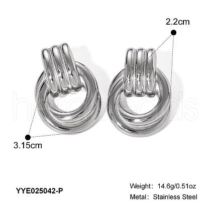 Fashionable Stainless Steel Ring Stud Earrings KL7576-2-1