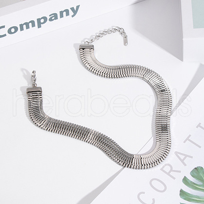304 Stainless Steel Chain Necklaces for Women NJEW-Z080-02P-1