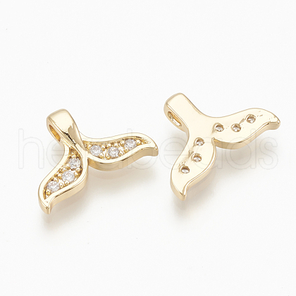 Brass Micro Pave Cubic Zirconia Charms ZIRC-Q014-051G-1