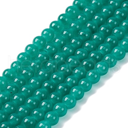 Baking Painted Imitation Jade Glass Round Bead Strands DGLA-XCP0001-22-1