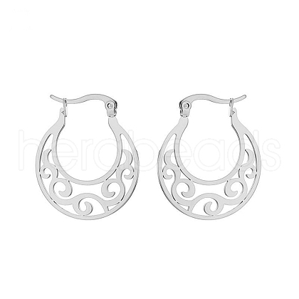 Tarnish Resistant 304 Stainless Steel Hoop Earrings for Women EJEW-F338-06P-1