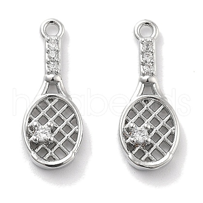Rack Plating Brass Clear Cubic Zirconia Pendants KK-M102-15P-A-1