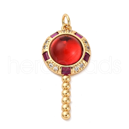 Brass Micro Pave Cubic Zirconia Pendants KK-U076-04G-04-1