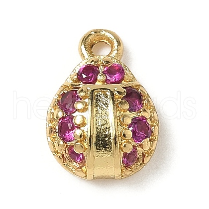 Brass Micro Pave Cubic Zirconia Charms KK-I276-38G-1