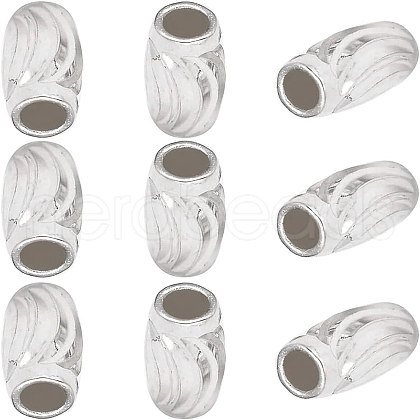 Beebeecraft 10Pcs Fancy Cut 925 Sterling Silver Rice Beads STER-BBC0001-98-1