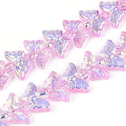 Transparency Electroplate Glass Beads Strands GLAA-T023-39A-04-1