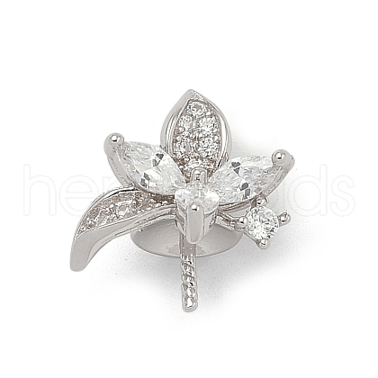 925 Sterling Silver Pave Clear Cubic Zirconia Flower Pendant Bails STER-P068-05P-1