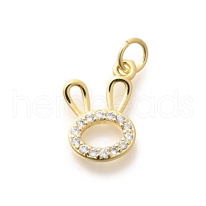 Brass Micro Pave Clear Cubic Zirconia Pendants KK-L225-033G-1