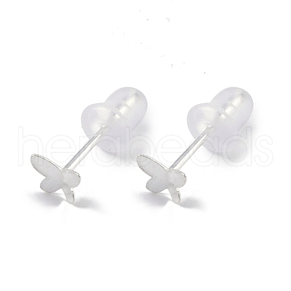 999 Fine Silver Stud Earrings for Women EJEW-S215-30S-04-1