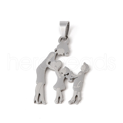 Non-Tarnish Mother's Day 304 Stainless Steel Pendants STAS-U002-02P-1