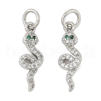 Brass Micro Pave Cubic Zirconia Pendants KK-U056-07P-1