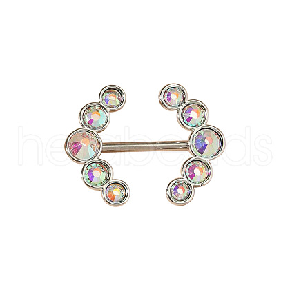 304 Stainless Steel Micro Pave Cubic Zirconia Nipple Rings WG2793F-12-1