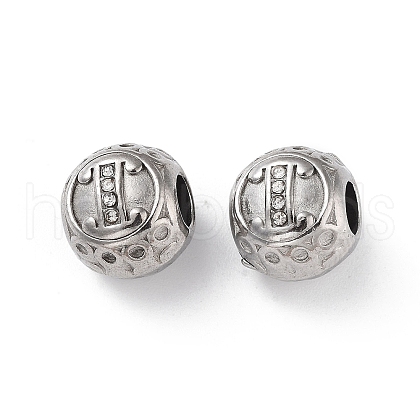 304 Stainless Steel Rhinestone European Beads STAS-A092-10I-P-1
