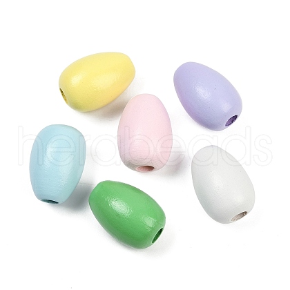 Spray Painted Wood European Beads WOOD-F017-10-1