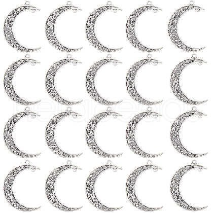 SUNNYCLUE 50Pcs Tibetan Style Alloy 2-Loop Connector Charms TIBE-SC0009-30-1