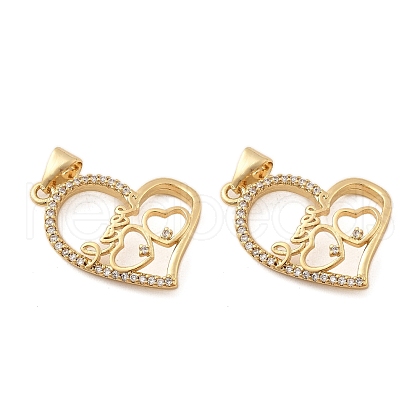 Brass Micro Pave Cubic Zirconia Pendants KK-R229-11G-B-1