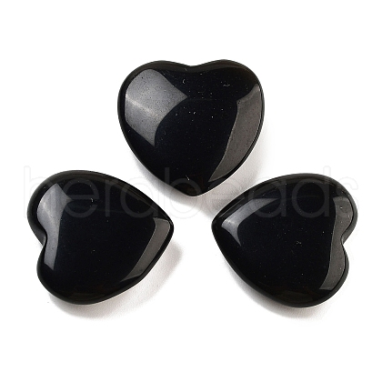 Mother's Day Gifts Heart Natural Obsidian Palm Stones G-C134-06A-18-1