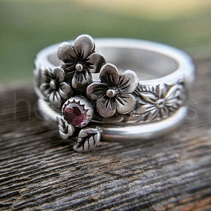Tibetan Style Alloy Rhinestone Finger Rings FS-WG48FD4-01-1
