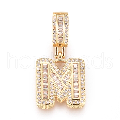 Brass Micro Pave Cubic Zirconia Pendants KK-D156-01G-M-1