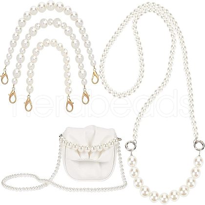 CHGCRAFT 4Pcs 4 Style Pearl Phone Case Beaded Chain AJEW-CA0002-40-1