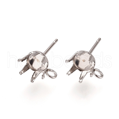 Non-Tarnish 304 Stainless Steel Post Stud Earring Settings STAS-L238-026C-P-1