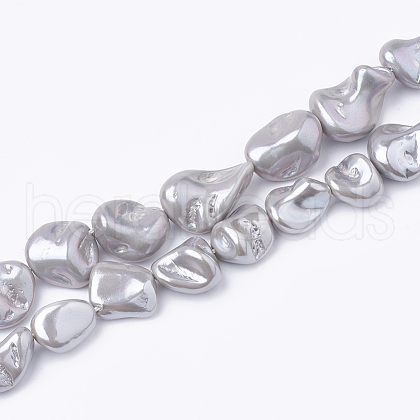 Shell Pearl Bead Strands BSHE-Q033-01G-1