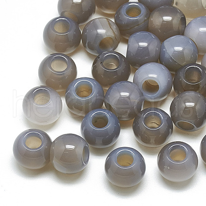 Natural Grey Agate Beads G-T092-12mm-03-1