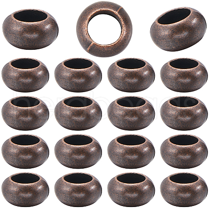 SOFPLATE 100Pcs Tibetan Style Rondelle European Beads FIND-SP0002-27-1