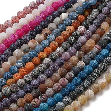 Natural Weathered Agate Beads Strands G-P538-A01-1
