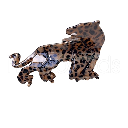 Leopard Cellulose Acetate(Resin) Claw Hair Clips PW-WG26262-02-1