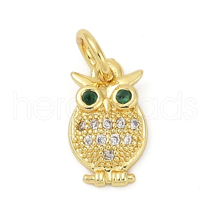 Brass Micro Pave Cubic Zirconia Charms KK-G526-07G-1