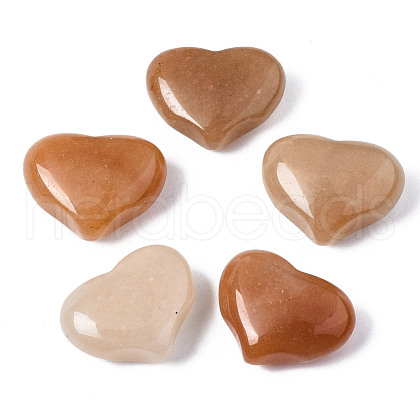 Mother's Day Gifts Natural Red Aventurine Heart Palm Stone G-S299-120-1