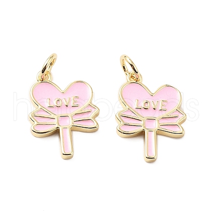 Brass Enamel Pendants KK-L237-025G-01-1