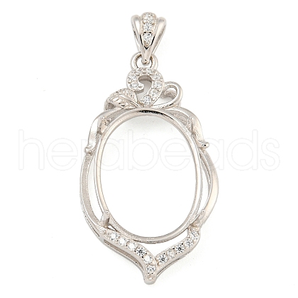 925 Sterling Silver Pendant Cabochon Settings STER-B005-15P-1