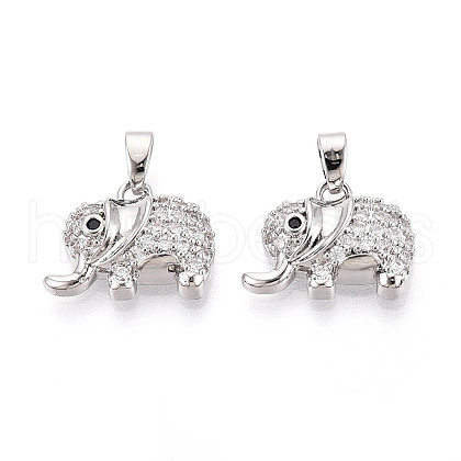 Brass Micro Pave Cubic Zirconia Pendants KK-N257-61P-1