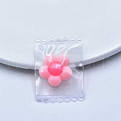 Flower Transparent Bag Pendants FIND-TAC0010-76-1