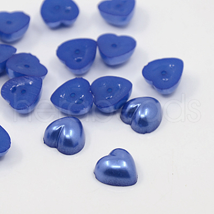 Acrylic Imitation Pearl Cabochons MACR-F022-10-1